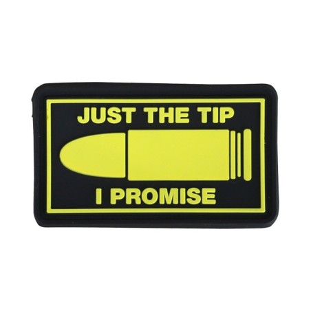 Velcro märk "Just The Tip" must/kollane