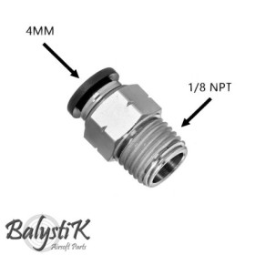 Переходник BalystiK 1/8 NPT с наружной резьбой для макролинии 4 мм