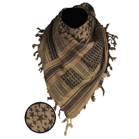 Shemagh (Scarf) "Stars", coyote/black
