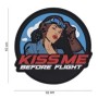 Нашивка ПВХ на липучке "Kiss me before flight"