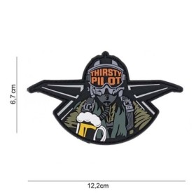Нашивка ПВХ на липучке "Thirsty pilot"