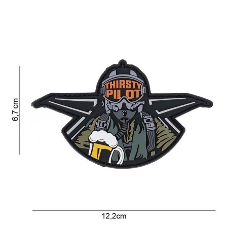 Нашивка ПВХ на липучке "Thirsty pilot"
