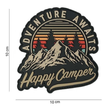 Нашивка ПВХ на липучке "Happy camper"