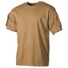 US T-shirt coyote, with sleeve pockets 