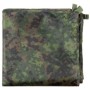 Studio product shot of the M05 camouflage tarpaulin neatly folded into a compact square, displaying the Finnish pattern.