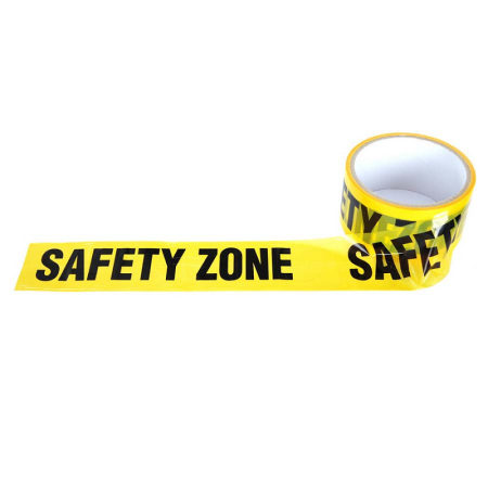 Желтая оградительная лента с надписью  «Safety Zone»