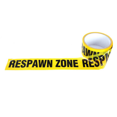 Желтая оградительная лента с надписью  «Respawn Zone»