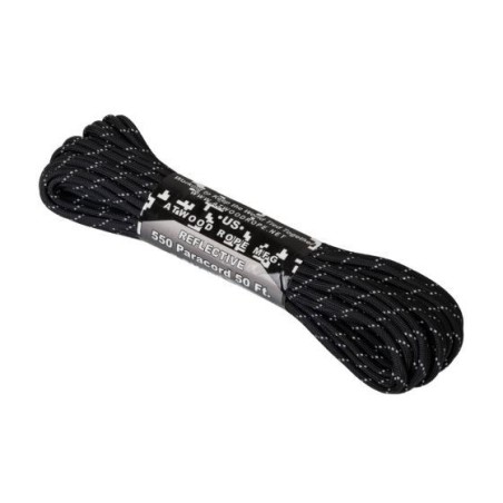 Atwood Rope MFG™ Paracord 550, 15m, black reflective