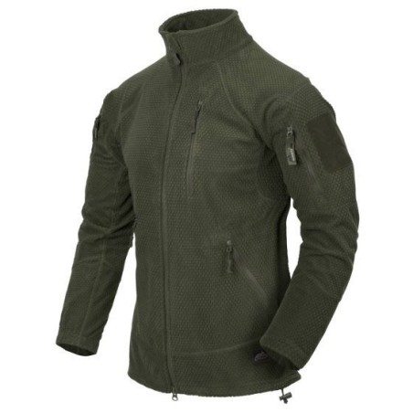 Helikon Alpha Jacket - Grid Fleece - olive green