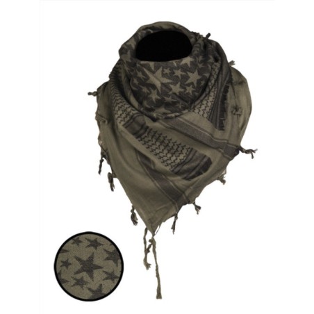 Shemagh (Scarf) "Stars", olive green/black