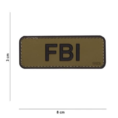 Velcro märk "FBI" 3D, roheline/must