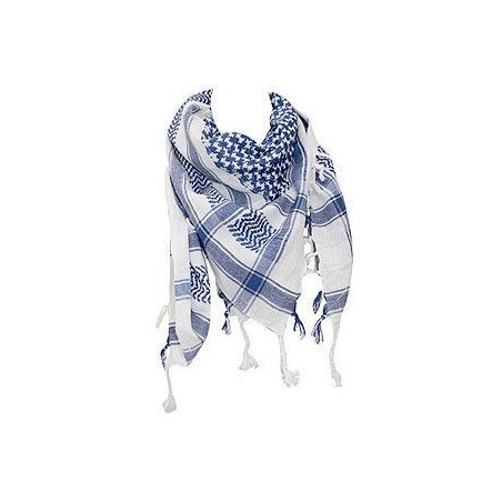 Shemagh (шарф), сине-белый, с бахромой
