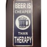 Металлический знак - Beer is cheaper