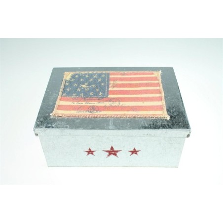 Квадратная металлическая коробка - флаг США