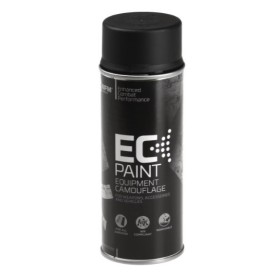 Musta tooni NFM EC Paint aerosoolpurgi stuudiofoto lamedalt neutraalsel taustal.