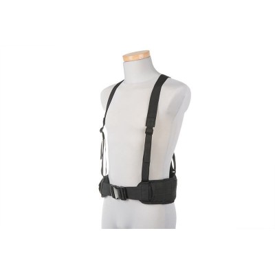 GFC Tactical Molle Battle belt, x-type suspenders, black