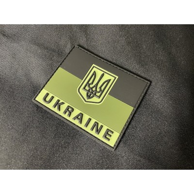 Velcro PVC patch, Ukraine flag, forest
