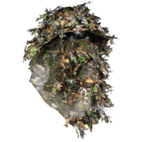 Studio product shot showcasing the amber camouflage boonie hat with the face veil fully attached and deployed.