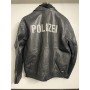 German Police "POLIZEI" leather jacket, black