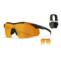 Wiley X Vapor Comm Shooting Range Kit - Close-Up View of Ballistic Glasses with Lenses