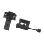 The black Charge MPLS helmet light shown detached alongside its modular rail mount adapter piece.