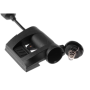 Close-up view of the cap and secure battery compartment on the black Charge MPLS light for a CR123A battery.