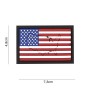 Velcro PVC patch, "USA flag with contour"