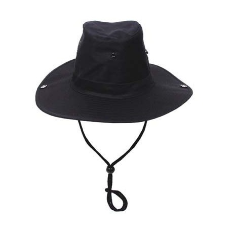 Bush Hat, chin strap, black