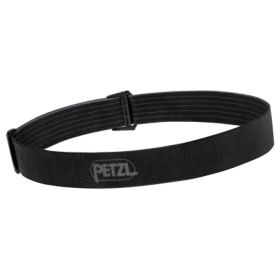 Крупный план черного сменного ремня Petzl ARIA с белым логотипом.