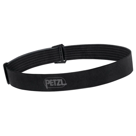 Крупный план черного сменного ремня Petzl ARIA с белым логотипом.