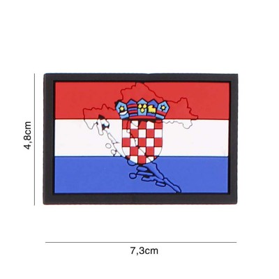 Velcro PVC embleem, "Horvaatia lipp kontuuriga"