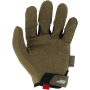 Mechanix Wear The Original tactical gloves in Coyote Brown, showing the seamless synthetic leather palm.