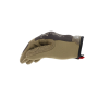 Side view of the inner index finger edge, highlighting the flexible spandex sidewalls and seamless palm transition.