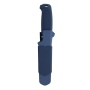 Lähivõte, mis näitab Morakniv Click-On Mount kinnitusmehhanismi lukustatuna sinise noatupe külge.
