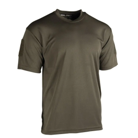OD Mil-Tec Tactical Quickdry T-Shirt front view showcasing the athletic fit and round neck collar.