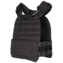 Black Tactical carrier vest by Max Fuchs showcasing the hybrid system with upper webbing and lower laser-cut MOLLE loops.