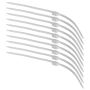 MFH white nylon plastic disposable handcuffs in a 10-piece pack for police, security guards, and QRF units. 10pc
