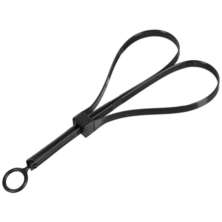 Tõmberõngastega mustad nailonist ühekordsed plastikust käerauad mõõtudega 53,5 x 1,3 cm kaubamärgilt MFH, 10-osaline komplekt.
