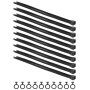 MFH black nylon plastic disposable handcuffs with integrated pull rings, 10-piece pack for police and QRF. 10pc