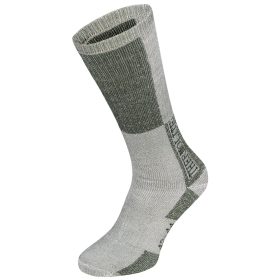 "Polar" winter socks in OD green-white featuring extra high shaft and reinforced padding made with THERMOLITE® fibers.