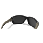 Inside view of Wiley X Alpine sunglasses showcasing the hydrophilic rubber nose pads and 2.5 mm thick lens frame.