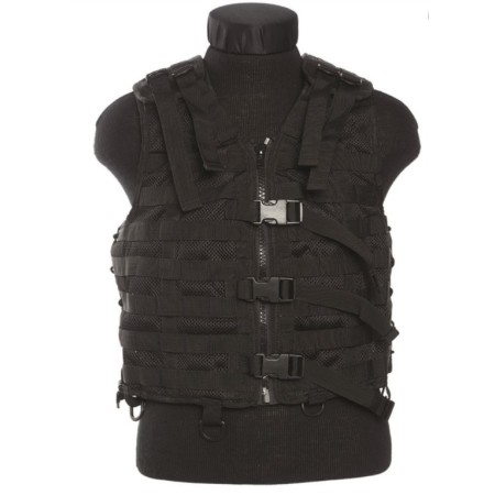 Tactical modular system vest MOLLE, black - front