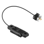 Skywoods ADER tactical dual rail remote pressure switch with flexible cable and threaded metal connector.