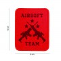 Нашивка текстильная, команда Airsoft, красный