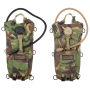 Front view of the British Army DPM camouflage hydration pack, showing the large integrated CamelBak fill port cap.