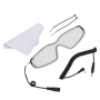 The complete product kit including the heated lens insert, retail box, microfiber cleaning cloth, and the flexible power cable.