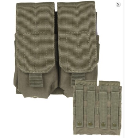 Tactical double M4 M16 MOLLE magazine pouch olive green