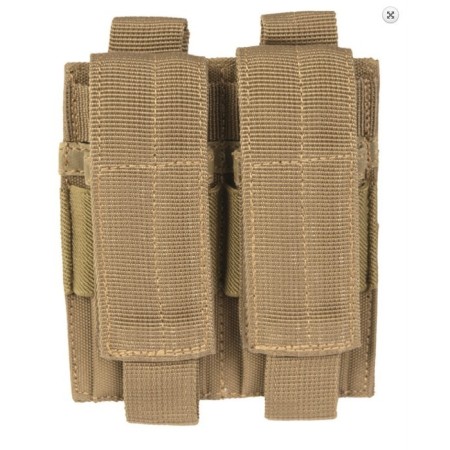 Tactical double pistol magazine pouch coyote
