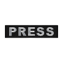 Вышитая тактическая нашивка M-TAC "PRESS" (Тип 2), вид спереди.