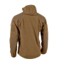 Rear view of the Delta Waffle Fleece Tactical Hoodie Jacket in Coyote, showing the hood and extended back.